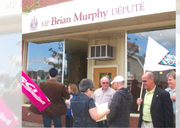 New Brunswickers rally against free trade with Colombia