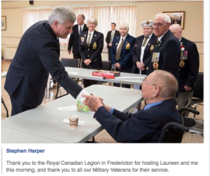 Harper facebook veterans