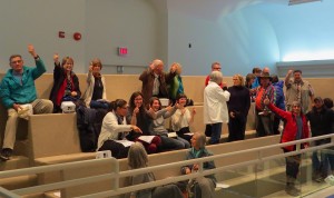 Fredericton Council-in-Committee audience with thumbs up at Publicly Take Back The Letter - LOWER RES (May 2, 2016)