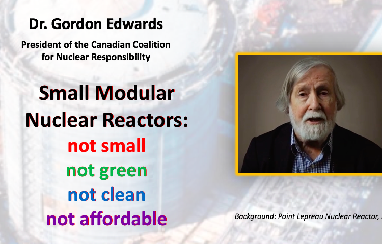 Gordon Edwards on small modular nuclear reactors (SMNRs) [video]