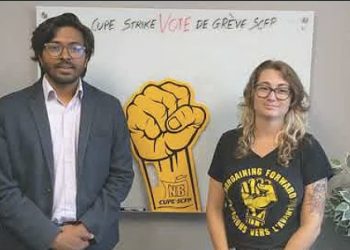 What does a 20 per cent wage increase over four years look like if you are a CUPE member in New Brunswick? Answer: a bag of apples [video]