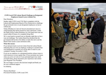 Fourth day of CUPE New Brunswick strike: workers continue picket, Labour Board rules against government