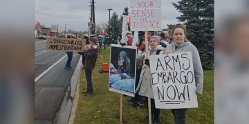 Activists push for arms embargo against Israel, targeting Moncton firm